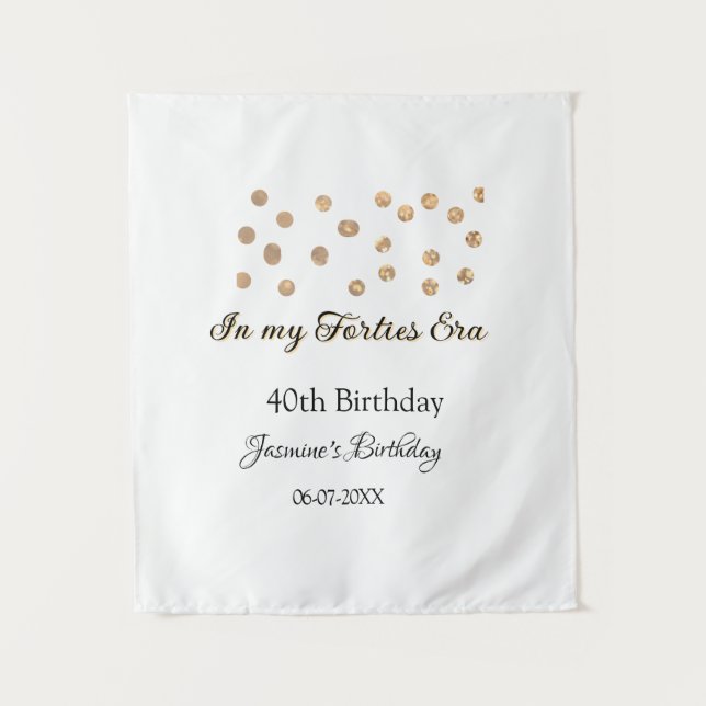 Tapiz En mi era de los cuarenta puntos dorados feliz cum (Anverso)