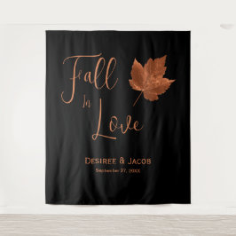 Tapiz Enamorarse de otoño Fondo de cobre negro rústico