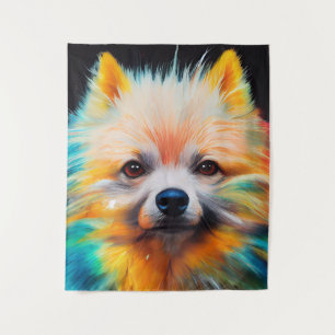 Tapiz Enano Mascota alemán de perro Spitz animal adorabl