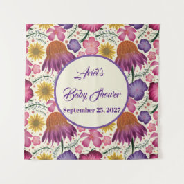 Tapiz Encantador Baby Shower de Flor Silvestre