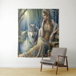 Tapiz Encantamiento de la luna en el bosque místico