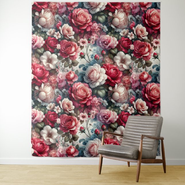 Tapiz Encanto Floral Rosa Atemporal (In situ)