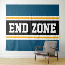 END ZONE Fun Sporty Verde azulado Rayas Amarillas 
