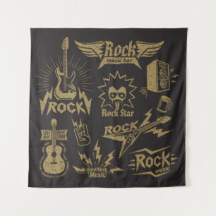 Tapiz Enérgica esencia musical de rock