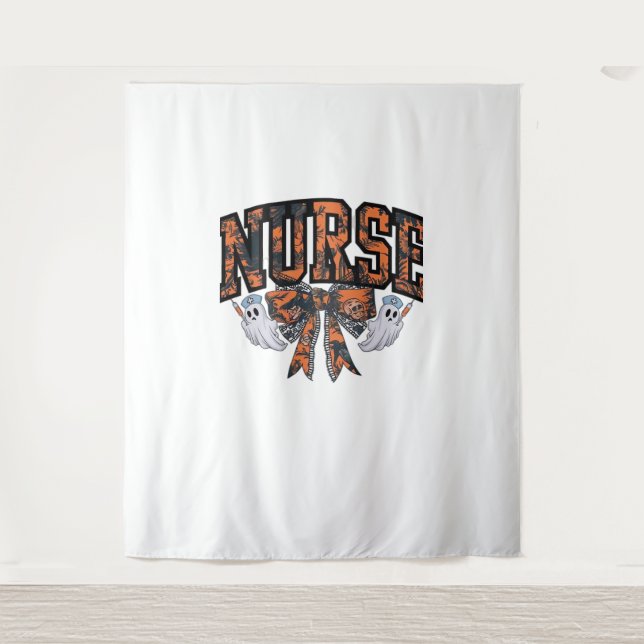 Tapiz Enfermera de Halloween Coquette Bow Cae camiseta c (Anverso)