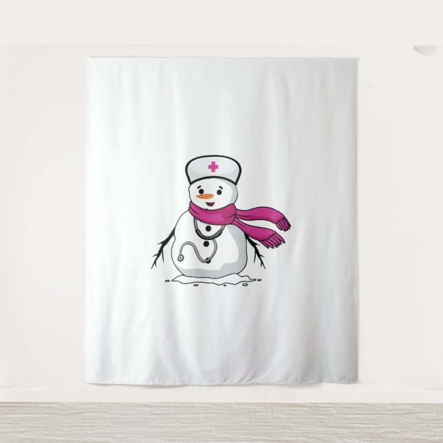 Tapiz Enfermera divertida con estetoscopio (Anverso)