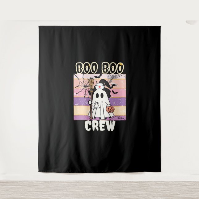 Tapiz Enfermera fantasma de Boo Boo Crew Halloween Esenc (Anverso)