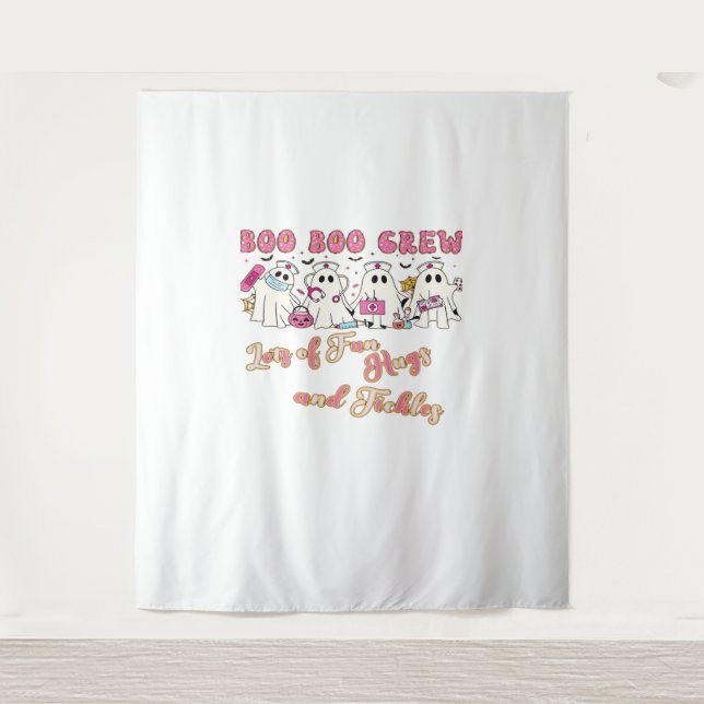 Tapiz Enfermera pediátrica Diversión Halloween Diseño Es (Anverso)