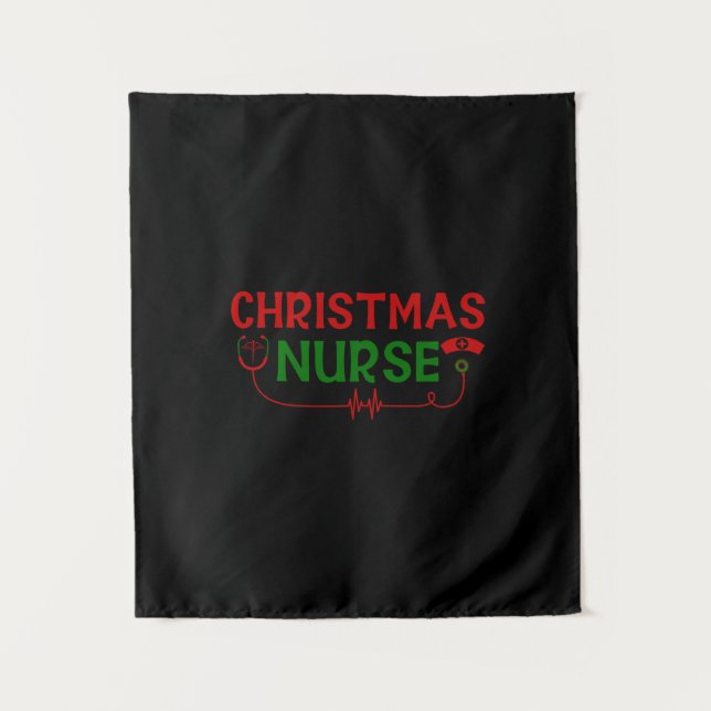 Tapiz Enfermera Regalo | Enfermera de Navidad (Anverso)