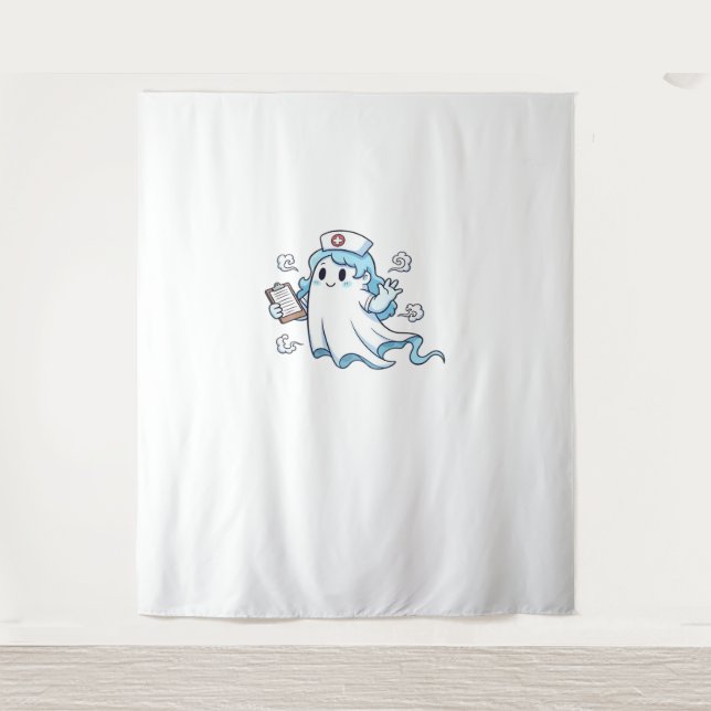 Tapiz Enfermero fantasma, cuidado espeluznante y angusti (Anverso)