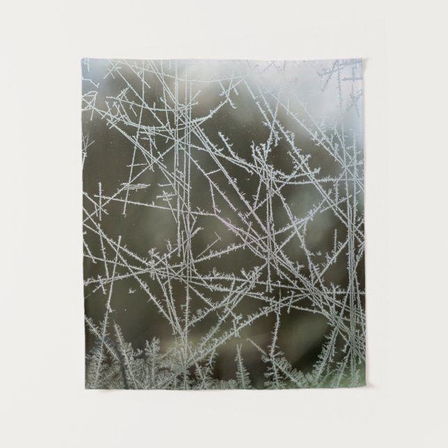 Tapiz Enfoque selectivo de copos de nieve (Anverso)