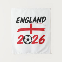 Tapiz England 2026 Soccer Fan Design, Cross and Football
