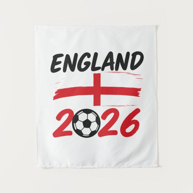 Tapiz England 2026 Soccer Fan Design, Cross and Football (Anverso)