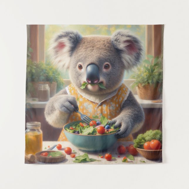 Tapiz Ensalada de comida Koala (Anverso)