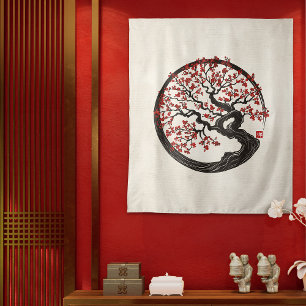 Tapiz Enso Zen Circle Sakura Tree
