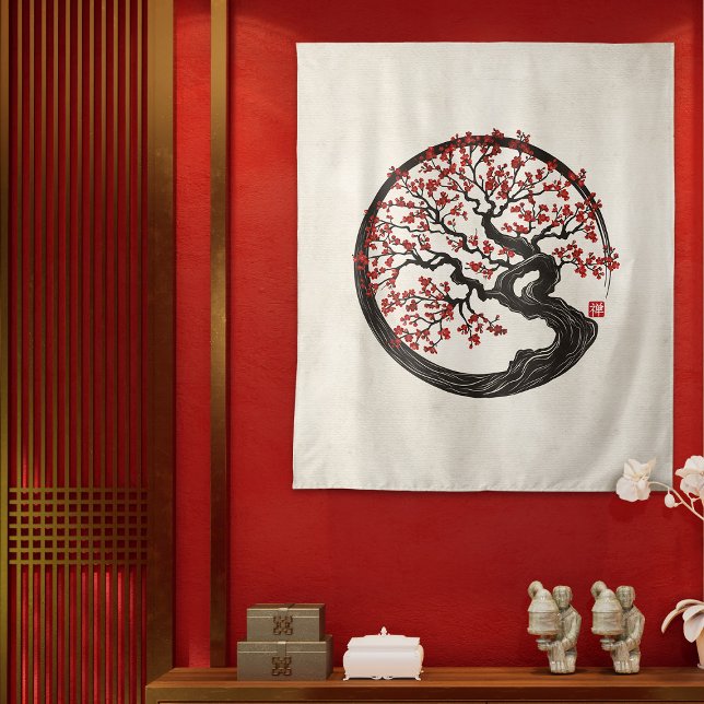 Tapiz Enso Zen Circle Sakura Tree (Subido por el creador)