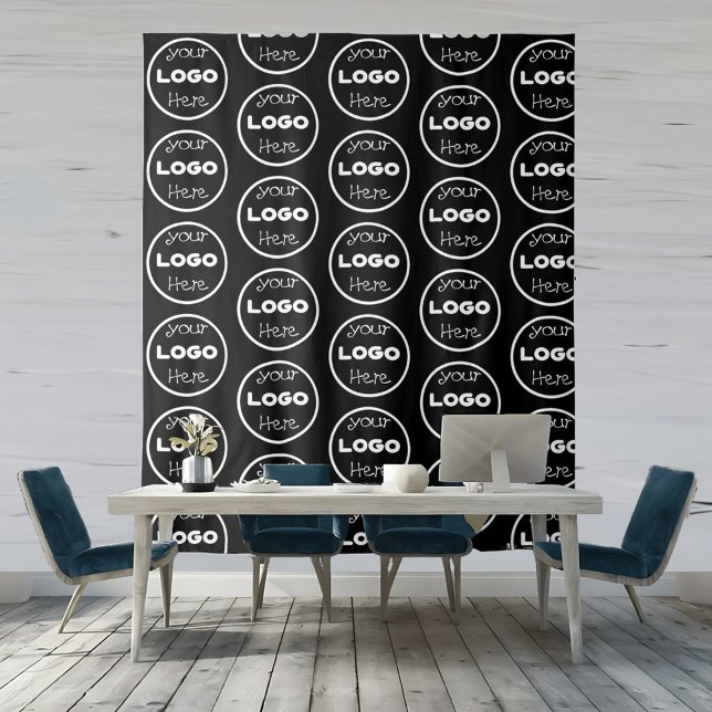 Tapiz Entorno profesional del logotipo comercial de la e (Transform your events with a custom company logo backdrop that captivates and promotes your brand.)