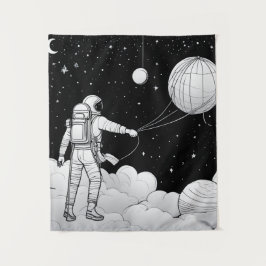 Tapiz enture Murale Astronaute Monochrome | Art en Ligne