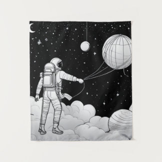 Tapiz enture Murale Astronaute Monochrome | Art en Ligne