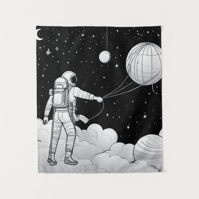 Tapiz enture Murale Astronaute Monochrome | Art en Ligne (Anverso)