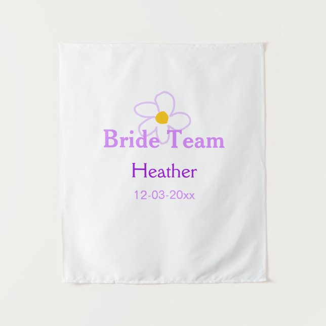 Tapiz Equipo de novia boho flor púrpura pastel mo (Anverso)