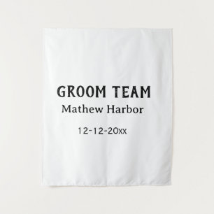 Tapiz Equipo del novio padrino nombre fecha fiesta de so