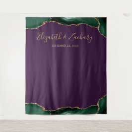 Tapiz Equipo fotográfico de Boda morado de Emerald Green