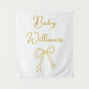 Tapiz Equipo fotográfico personalizado Baby Shower White