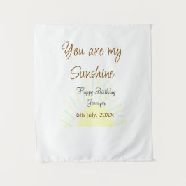 Tapiz Eres mi sol amarillo pastel cumpleaños añadir nomb