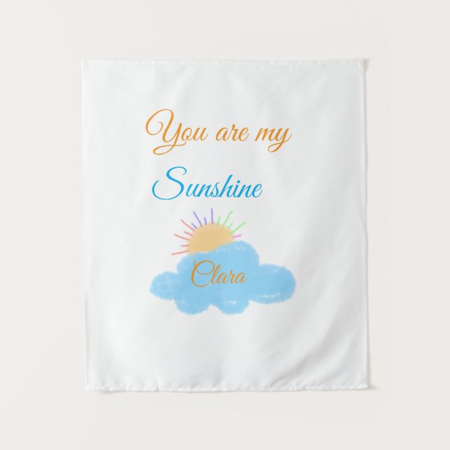 Tapiz eres mi sol naranja amarillo  nubes de rayos solar (Anverso)