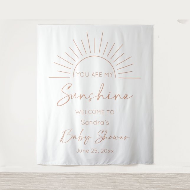 Tapiz Eres Mi Sunshine Boho Baby Shower (Anverso)
