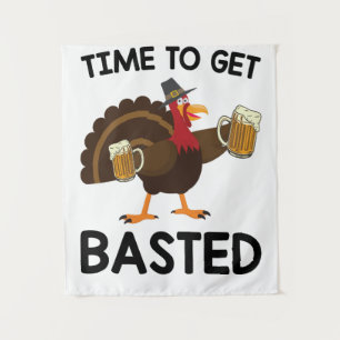 Tapiz Es hora de que te bañen Pavo de cerveja divertido