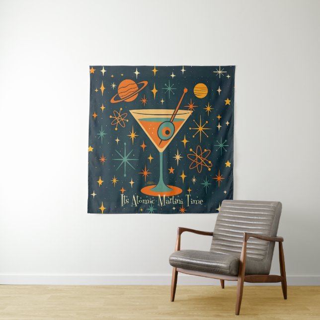 Tapiz Es hora del Martini Atómico Estrellas Cósmicas (In situ)