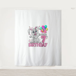 Tapiz Es mi cumpleaños de conejo número 7 7º cumpleaños