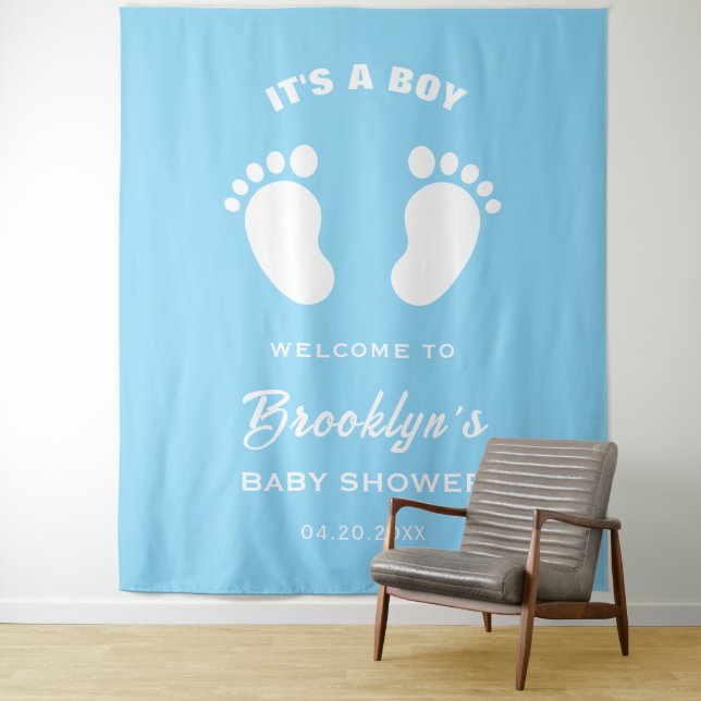 Tapiz Es un niño azul de pies blancos divertido fondo de (In situ)