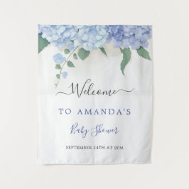 Tapiz Es una Fiesta de Bebé Botánica de Hydrangea Azul E