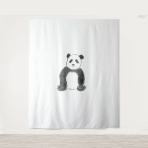 Tapiz Esbozo de panda blanco y negro