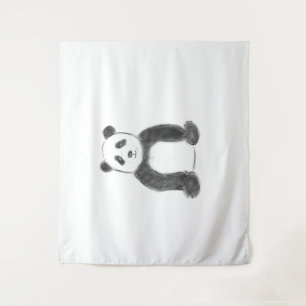 Tapiz Esbozo de panda blanco y negro