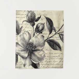 Tapiz Esbozo floral rústico con caligrafía - edad (8)