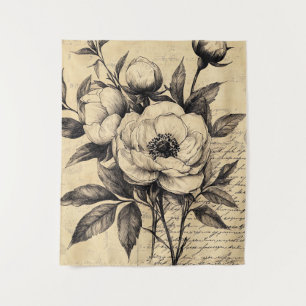 Tapiz Esbozo floral rústico con caligrafía - edad (9)