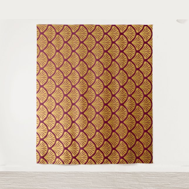 Tapiz Escalas de sirenas Art Deco - Magenta (Anverso)