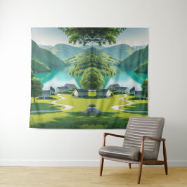 Tapiz "Escape a los picos - Lago alpino"