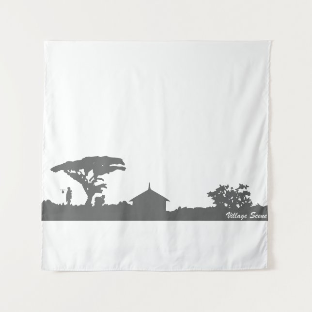 Tapiz Escena de aldea (Anverso)