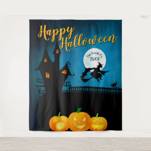 Tapiz Escena Embrujada de Halloween Telón de Fondo Per