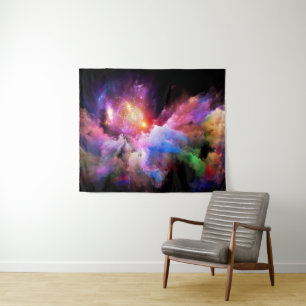 Tapiz Escenario vibrante abstracto de arte en la nube de