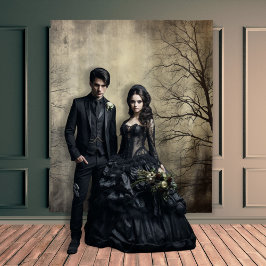 Tapiz Escenas Gothic Moody Crema y negro de bosque oscur