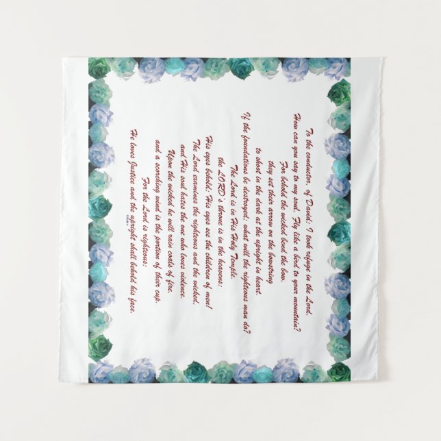 Tapiz Escritura, Salmo 11, Verso de la Biblia, (Anverso (horizontal))