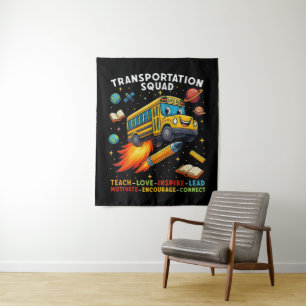 Tapiz Escuadrón de Transporte Conductor de Autobús Escol