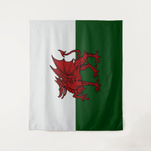 Tapiz Escudo de dragón galés - Símbolo de fuerza y heren
