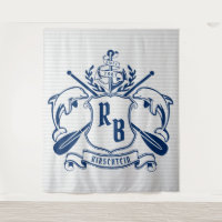 Escudo náutico del laurel de los remos del ancla